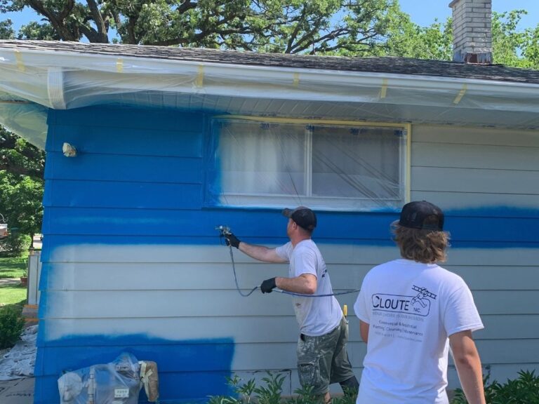 exterior house painting underway in Madison, Wisconsin during late spring